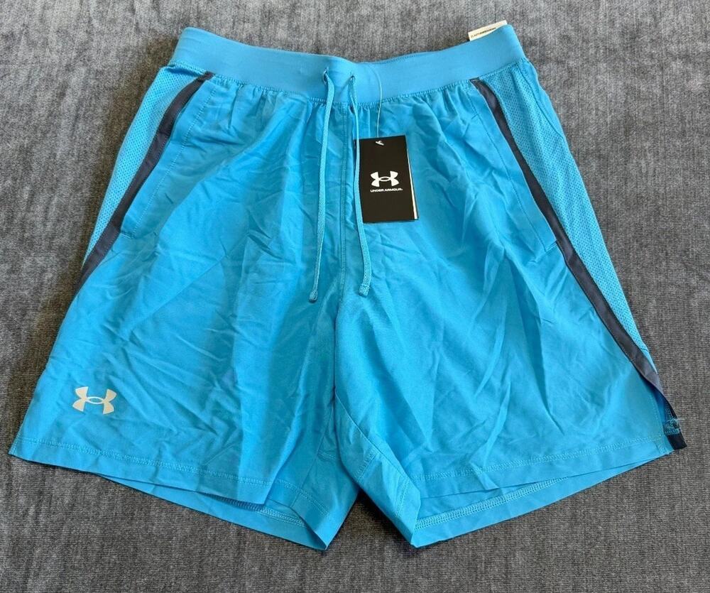 NWT Under Armour Launch Run 7" Shorts Men's Medium Blue Drawstring Lightweight